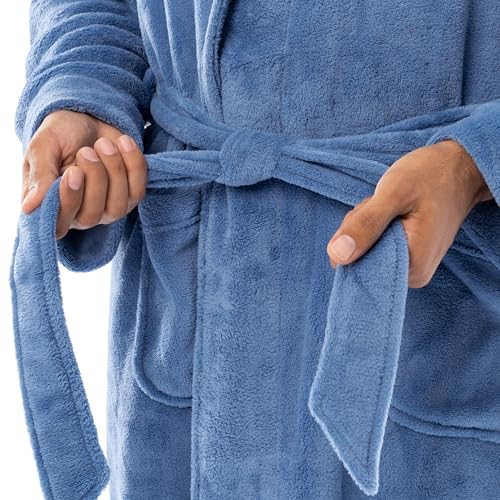 Image of Fruit of the Loom Men's Solid Plush Fleece Robe