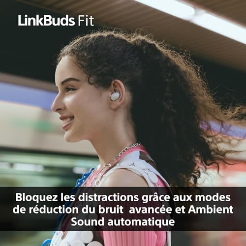 Sony LinkBuds Fit Ecouteurs Bluetooth sans Fil à réduction de Bruit Confortables IPX4 Hi Res Audio Mode Ambient Sound 21h d'autonomie Connexion multipoint iOS et Android - vue 6