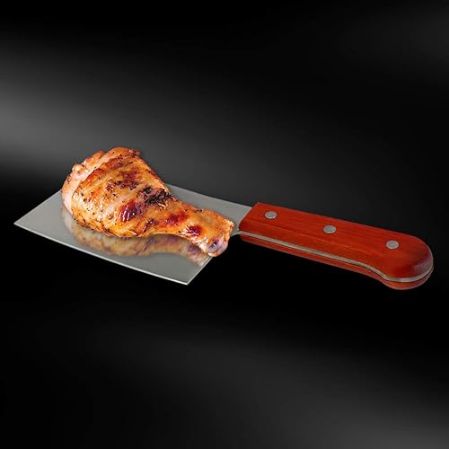 Miniatura 3 de Cuchillo profesional para carne, picador de acero inoxidable con mango de madera natural, cuchillo de carnicero profesional de alta resistencia,