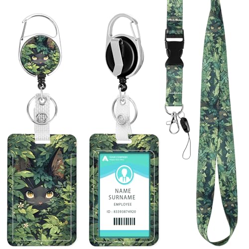 Funda para tarjeta de identificación con cinta, llavero extensible con mosquetón, para mujer, profesor, enfermera, doctor, estudiante