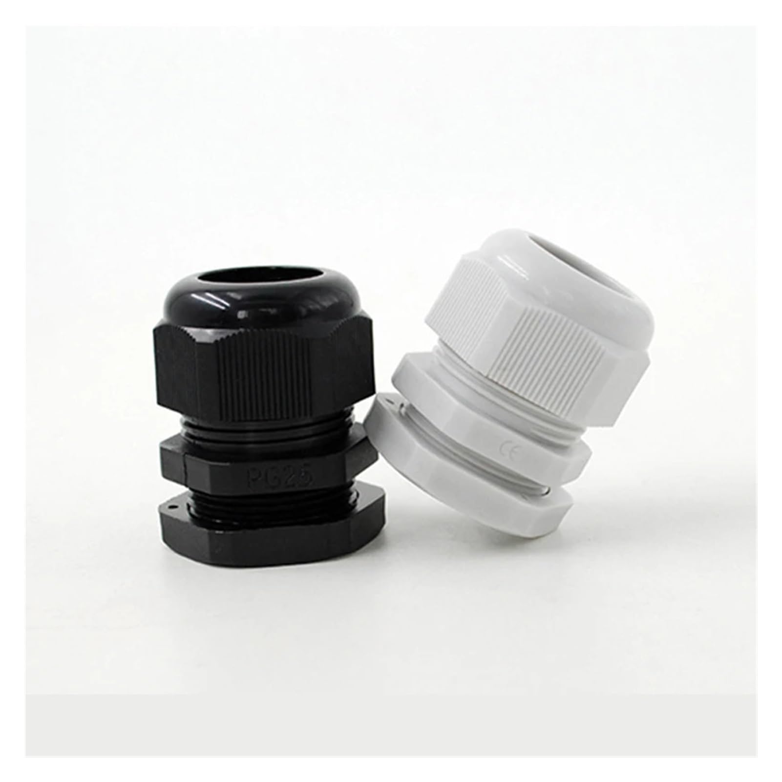 10Pcs Cable Gland Nylon Joint IP68 PG7 For 3-6.5mm Plastic Black White PG13.5 Locking Connector PG19 PG11(PG21 White)