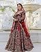 ETHNIC EMPORIUM Women Wedding Wear 9000 Markable Velvet Lehenga With Beautiful Embroidery Work Bridal Wedding 4679 (Red), Large