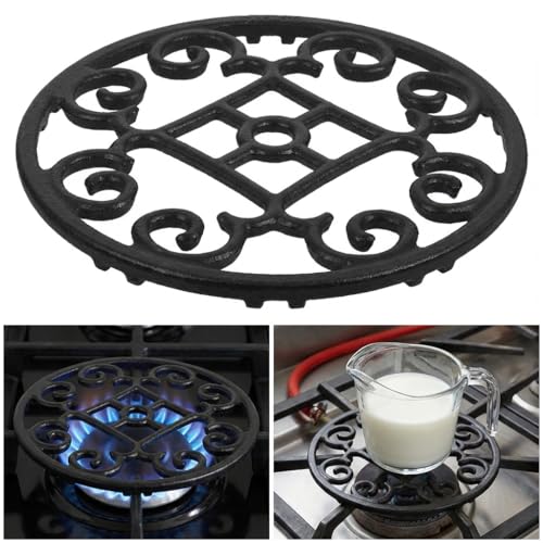 Image of Supvox Cast Iron Wok Ring Non Slip Gas Stove Rack Universal Pan Support Stand for Cooktop Range