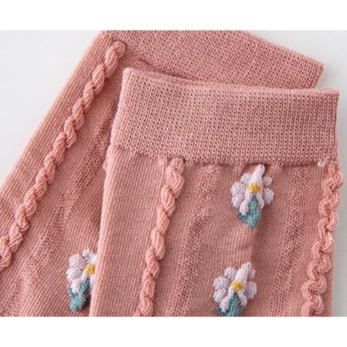 Women Cute Floral Socks Ruffle Frilly Dainty Flower Lace Calf Dress Sock for Girls 5 Pairs3