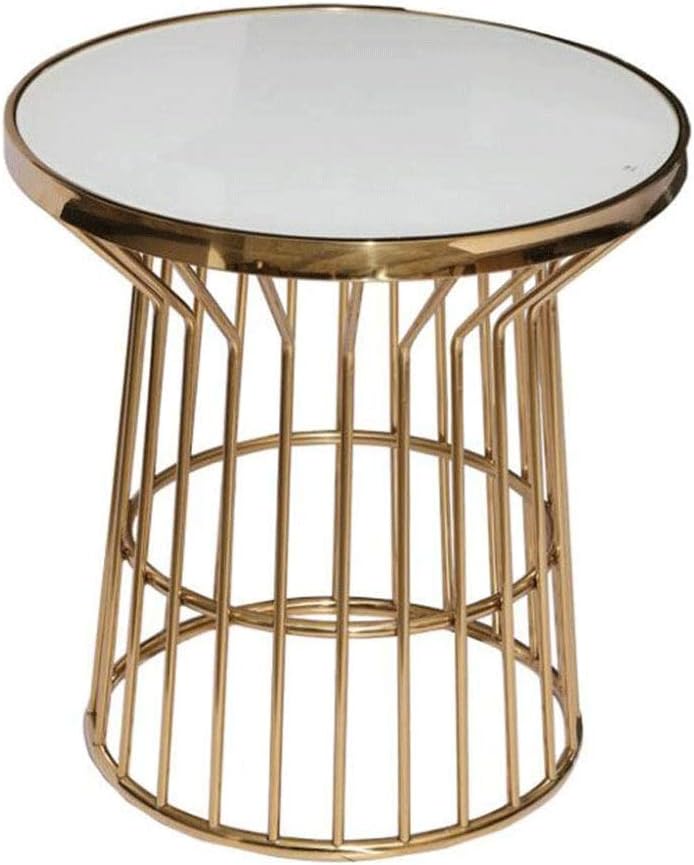 JSEIAJB Small Coffee Table-Outdoor Dining Table, Round Patio Bistro Tempered Glass Table Top with Umbrella Hole, Outside Banquet Furniture for(OneColor)