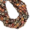 Natural Red Creek Jasper Flat Square Shape Beads Size 10mm 15.5'' Strand #1