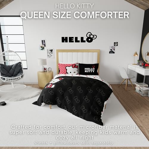 Image of Hello Kitty Bedding Super Soft Cozy Microfiber Reversible Comforter, Queen, (Officially Licensed Product) By Franco Collectibles