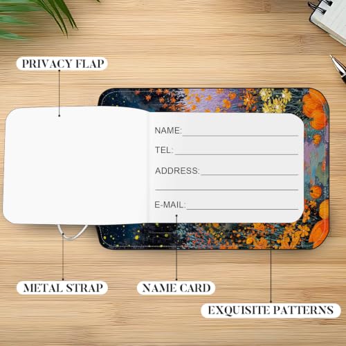 Image of Halloween Black Cat Luggage Tags 2 Pack, PU Leather Privacy