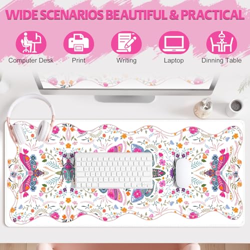 Tapis d'ordinateur pour bureau grand format avec revêtement lavable et base stable
