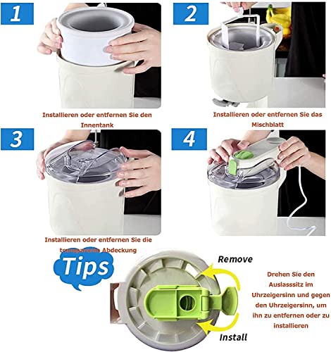 Samnuerly Softeismaschine Maschine Eismaschine Home Kleine Mini Automatische Kegelmaschine Hausgemachte Eismaschine 1L… – Bild 7