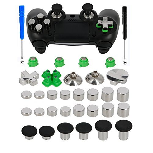 Magnetic Metal Bullet Buttons for PS4 Controller, YTTL Replacement Accessories Thumbsticks Thumb Grips Analog Stick + ABXY + D-pad for PS4 PS4 Slim/Pro games System Controller Magnetic Metal Bullet Buttons for PS4 Controller, YTTL Replacement Accessories Thumbsticks Thumb Grips Analog Stick + ABXY + D-pad for PS4 PS4 Slim/Pro games System Controller