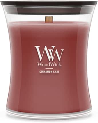 WoodWick Cinnamon Chai Medium Hourglass Scented Candle, 9.7 oz