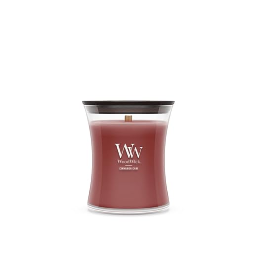Woodwick Mittel Zimt Chai, Wachs, Rot, 10 x 10 x 11 cm