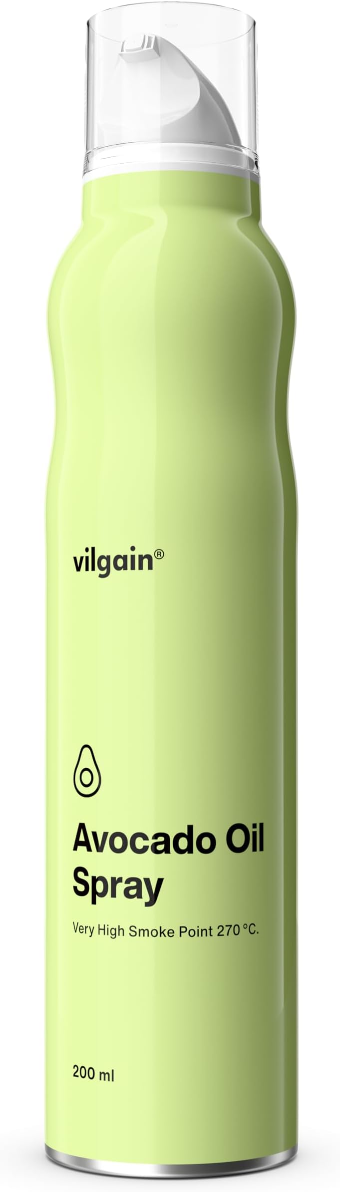 Vilgain Avocado Oil Spray 200ml | 100% Pure Cold Pressed Avocado Oil | High Smoke Point Cooking Spray | Non-Aerosol & Preservative Free | Keto & Paleo Friendly