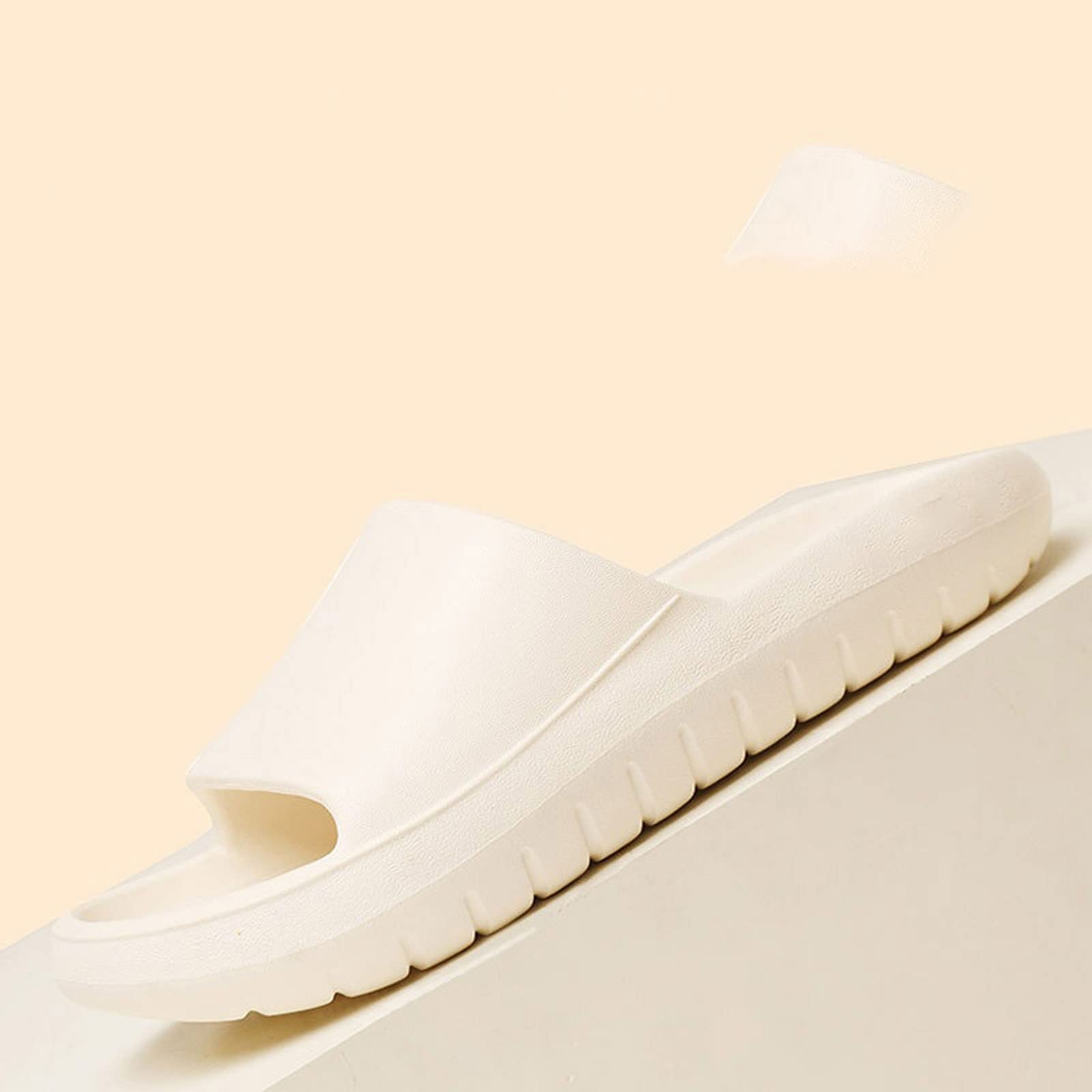 YHQZNLXQ Zapatillas para Mujer Zapatillas Hombres Y Mujeres Sandalias De Playa De Verano Hogar Fondo Grueso Antideslizante Baño Pareja Sandalias Zapatos PlanosBlanco, 38-39