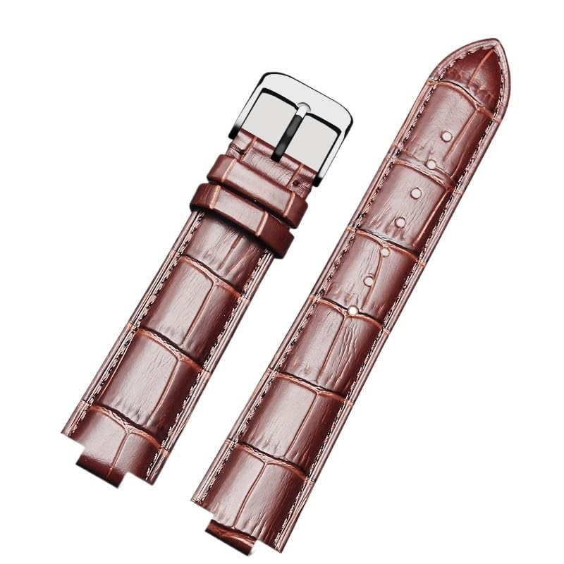 Bracelet convexe en cuir de vache premium marron pour montre Oris AQUIS