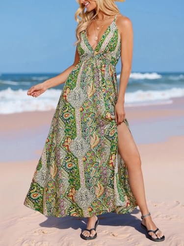Image of CUPSHE Womens Summer Maxi Dress 2026 Sleeveless Long Sundresses Spaghetti Strap Flowy Boho Beach Vacation Dress