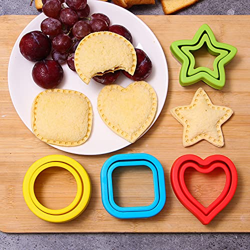 Bakingworld Sandwich Cutter And Sealer,Set Of 4 Bread Sandwich Decruster Pancake Maker Diy Cookie Cutters For Kids Bento Box,Round Heart Star Square Shapes Sandwich Decruster Press Mold #TOP3