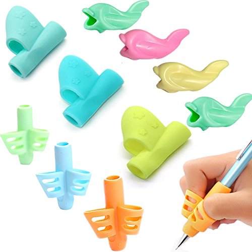 JuneLsy Pen Grips Pen Grips for Kids Handwriting Posture Correction Training Writing AIDS for Kids toddler Preschoolers Students Children Special Needs (multicolored 10)