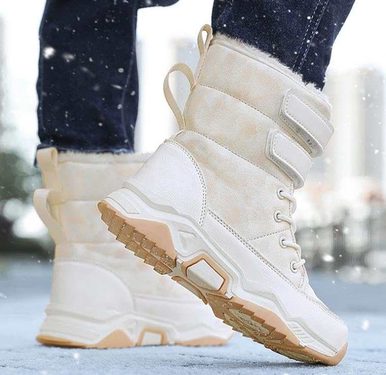 Kids Snow Boots Girls Winter Warm Water-Proof Outdoor Slip 𝗥esistant Cold Weather Comfortable Toddler Girl Hiking Walking Boot3