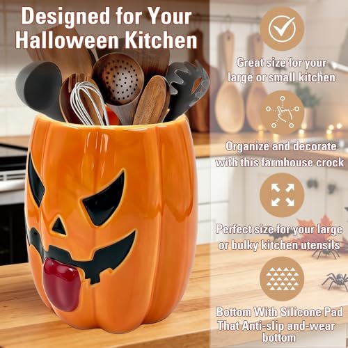 BOXJINCO Halloween Kitchen Decor, Halloween Ceramics Utensil Holder - image 3