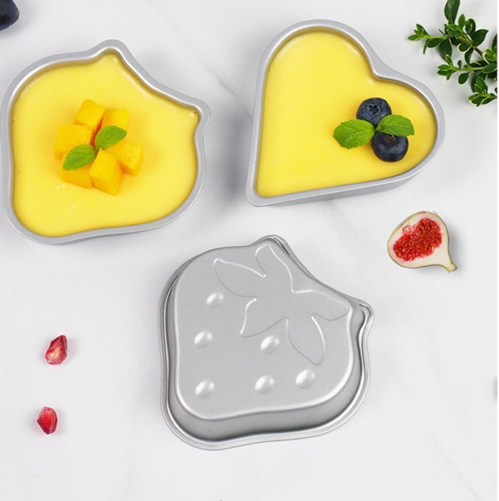 Cabilock Strawberry Shaped Mini Cake Mold, Non-Stick Baking Pan for Pudding, Jelly & Egg Tarts, Small Fruit Shaped Dessert Mold for Homemade Bakeware