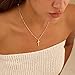 De Amo Sara Cross Necklace for Women, Dainty 14K Gold Plated Cross Pendant Simple Long Necklaces for Women, Christian Faith Necklace Trendy Gold Jewelry Gifts for Easter