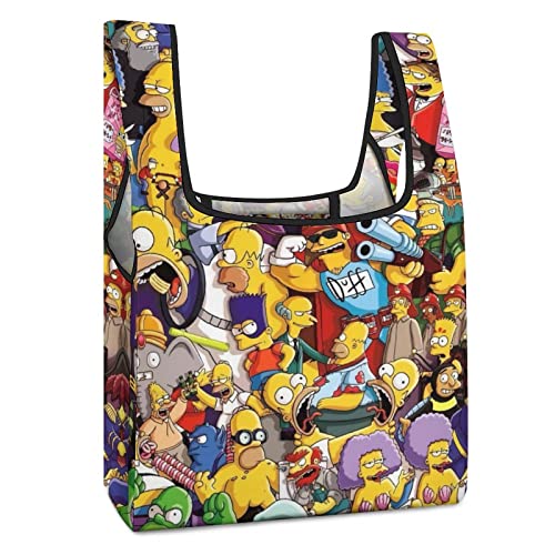 ショッピングバッグ ザ・シンプソンズ ママバッグ キャンバ トート トートバッグ 大きい ライト ショルダーバッグ 人気 多機能 折りたたみ式 ユニセックス