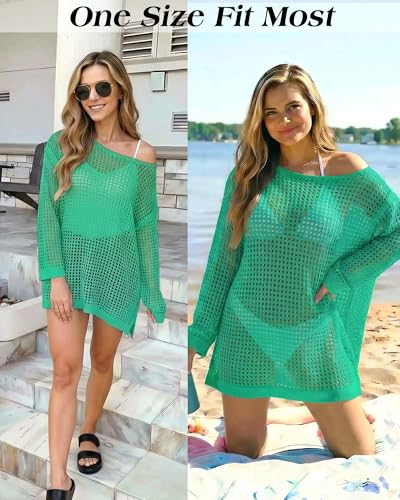 Image of CoCozy Crochet Cover Up for Women Mesh Hollow Out Bikini Cover Ups for Swimwear Summer Swimsuit 2026
