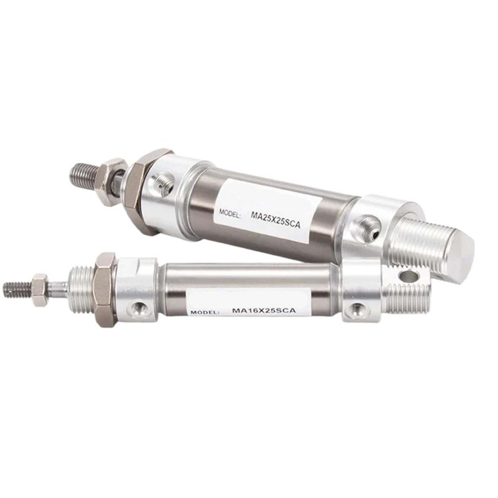 Vérin pneumatique double action MA16 mini cylindre inox 225 mm course alésage 16 mm S-CA