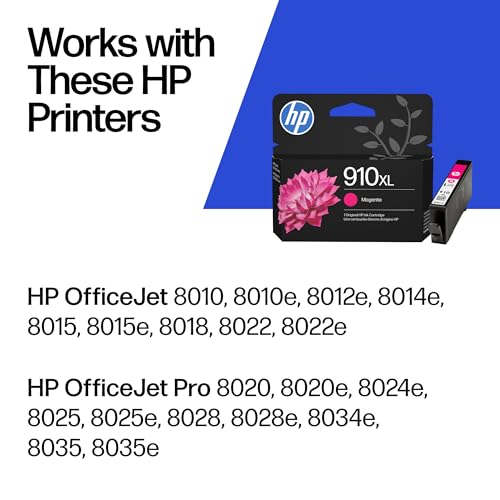 Image of HP 910XL Magenta High-Yield Ink Cartridge | Works with OfficeJet 8010,8020 Series,OfficeJet Pro 8020,8030 Series | Eligible for Instant Ink-| 3YL64AN,(Pack of 2)