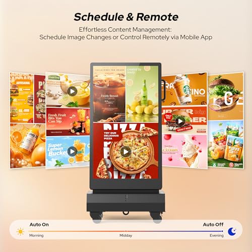 Image of 43 Inch Outdoor Double Sided Digital Signage Display, Battery Powered Waterproof Advertising Screen with 2000 Nits Brightness, Android 13, WiFi, Cloud CMS for Retail, Events & Commercial Use