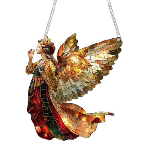 Acchiappasole in acrilico colorato, ciondolo da parete colorato con ragazza angelo, pannelli in acrilico colorato acchiappasole, decorazione da parete per la casa per le vacanze di compleanno di inaug