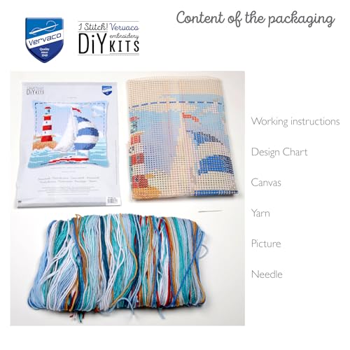 Coussin point de croix Phare pour une déco de salon bord de mer - 5