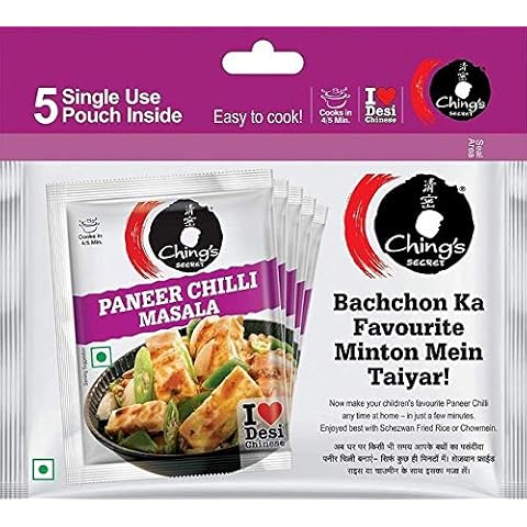 Chings Secret Paneer Chilli Masala Powder (New ) 5 Sachets Pack Cover