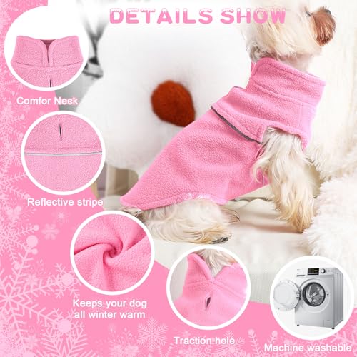 Image of Dog Clothes for Small Dogs Fleece Vest Dog Sweater Boy Girl, Warm Pullover Fleece Doggie Jacket, Winter Pet Ourfit Chihuahua Sweater - Yorkie Clothes (Pink, Small)