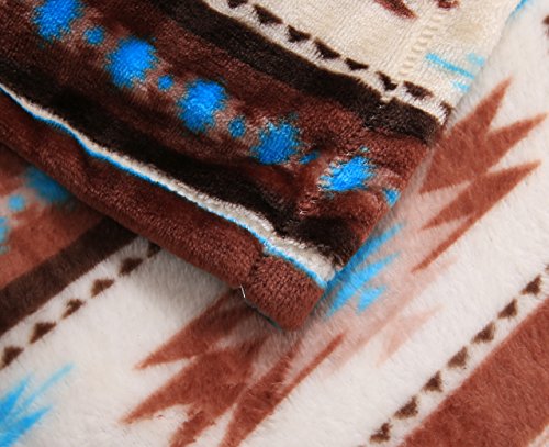 All American Collection Super Soft Ultra Comfort Plush Microfiber Solid Throw Blanket For Couch Home Bedroom Living Room (Queen, Beverly Coffee Southwest) #TOP3