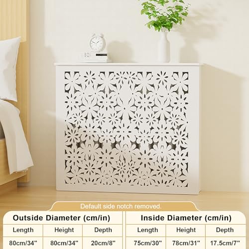 Cache-radiateur salon et chambre : étagère meuble décoratif à lattes creuses