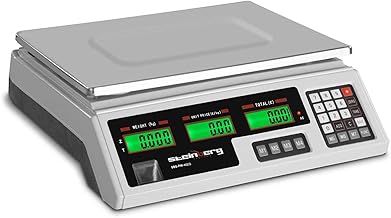 Steinberg Systems Kontrollwaage Tischwaage 40kg / 2g Digitalwaage (7 Speicherplätze, LCD-Display, integrierter Akku)