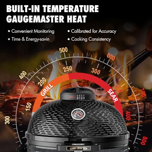 24-inch-Ceramic-Charcoal-Grill-and-Smoker-in-Black-with-Cart-Portable-Charcoal-Grill-with-Side-Shelves-Cover-Casters-Lockable-Barbecue-Grill-for-Home-Parties-and-Outdoor-Backyard-Cooking 24 inch Ceramic Charcoal Grill and Smoker in Black with Cart Portable Charcoal Grill with Side Shelves Cover Casters Lockable Barbecue Grill for Home Parties and Outdoor Backyard Cooking