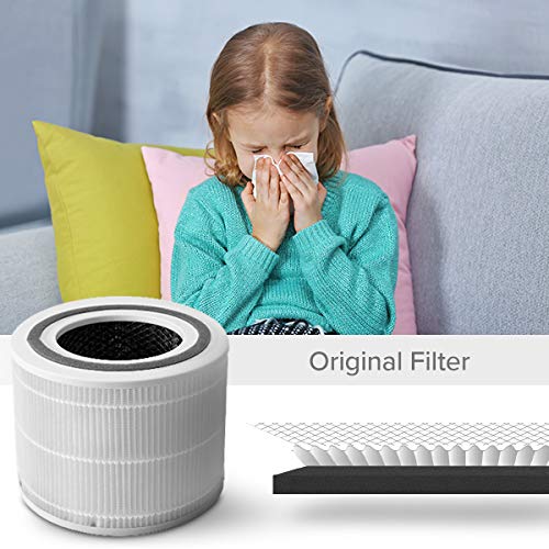 LEVOIT Air Purifier Replacement Filter, 3in1 True HEPA, High