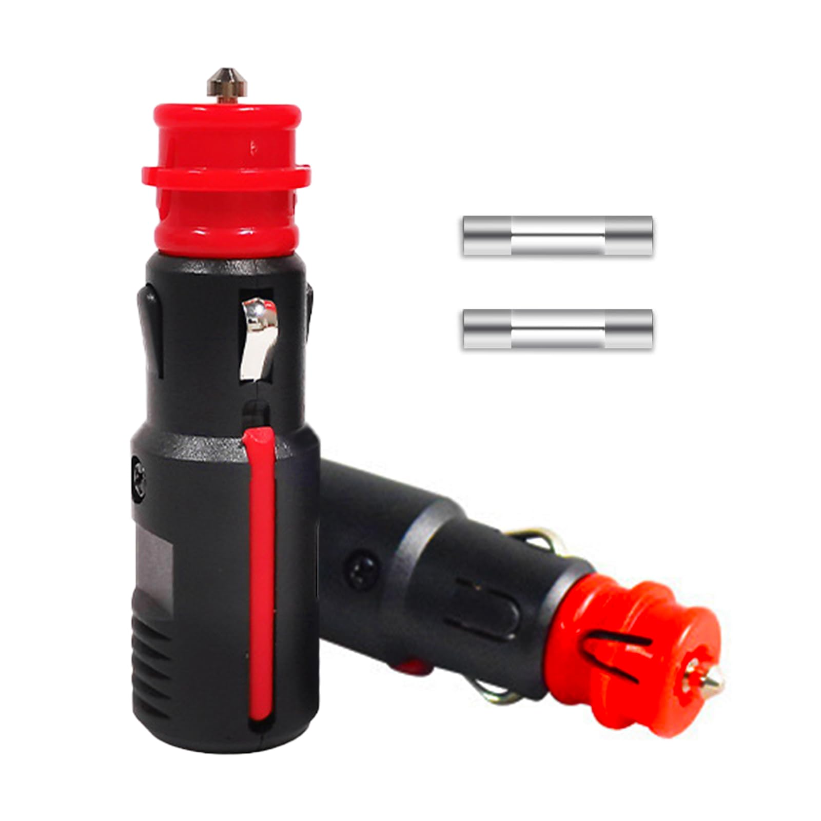 YSOOUA Zigarettenanzünder Stecker Auto 12V Stecker 2 Stk Sicherheits-Universalstecker Normstecker mit 8A 10A Sicherung 12V-24V für Auto LKW PKW Motorrad Kühlbox Navi Auto Handstaubsauger (2 Stk)