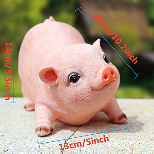 Animal Garden Gnomes Statue Cute Pig Funny Outdoor Sculpture Resin Lawn Ornaments Décor Indoor Outdoor Figurines For Garden And House (Cut Pig) #TOP2