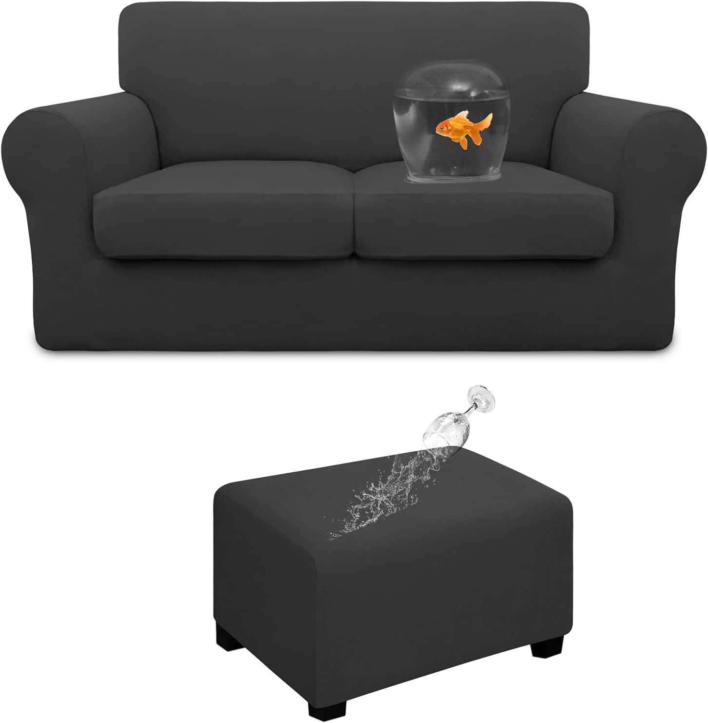 Easy-Going Ottoman Large Bundles loveseat slipcover