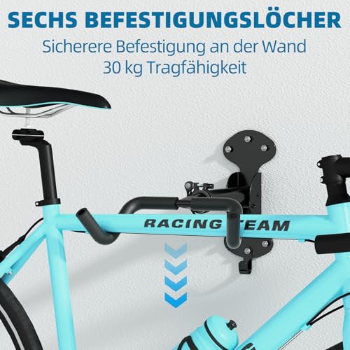 WheelHub Fahrrad Wandhalterung Fahrradhalterung Wand 30kg Tragfähigkeit Ausziehbar Fahrradständer Garage Fahrrad Aufhängung Stabiles Design für Garage und Zuhause 1 Stück