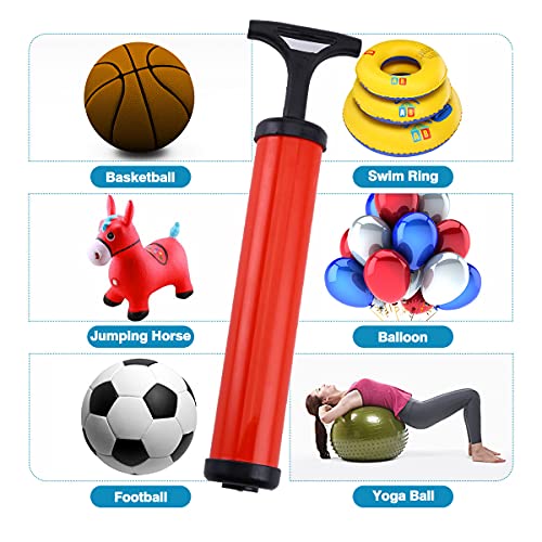 SLTG2020 Sports Ball Pump Portable Air Pump with Inflation Needle Nozzles and Rubber Hose Great for Volleyball Pump, Basketball Inflator, Football & Soccer Ball Swim Ring Balloon Air Pump - Thumbnail 5