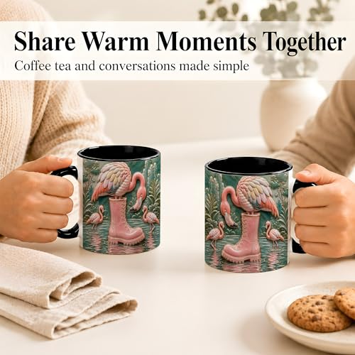 Taza de café de cerámica y porcelana negro 11oz miniatura 6