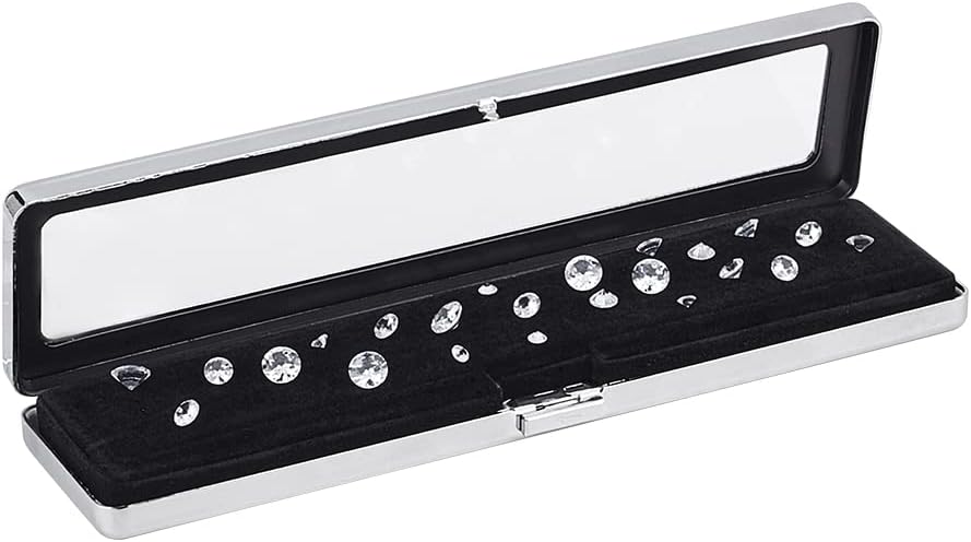 PH PandaHallPH PandaHall Gemstone Display Boxes Diamond Container Holder Jewelry Box Show Case Storage Box Holder with Lids and Velvet for Gems Coins Jewelry Displaying and Gift Packing 7.8x2 inch