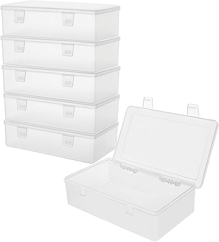 Miniatura 13 de Paquete de 4 Contenedores Pequeños de Plástico, Contenedores de Almacenamiento Rectangulares para Lápices y Crayones con Tapa, Contenedores de