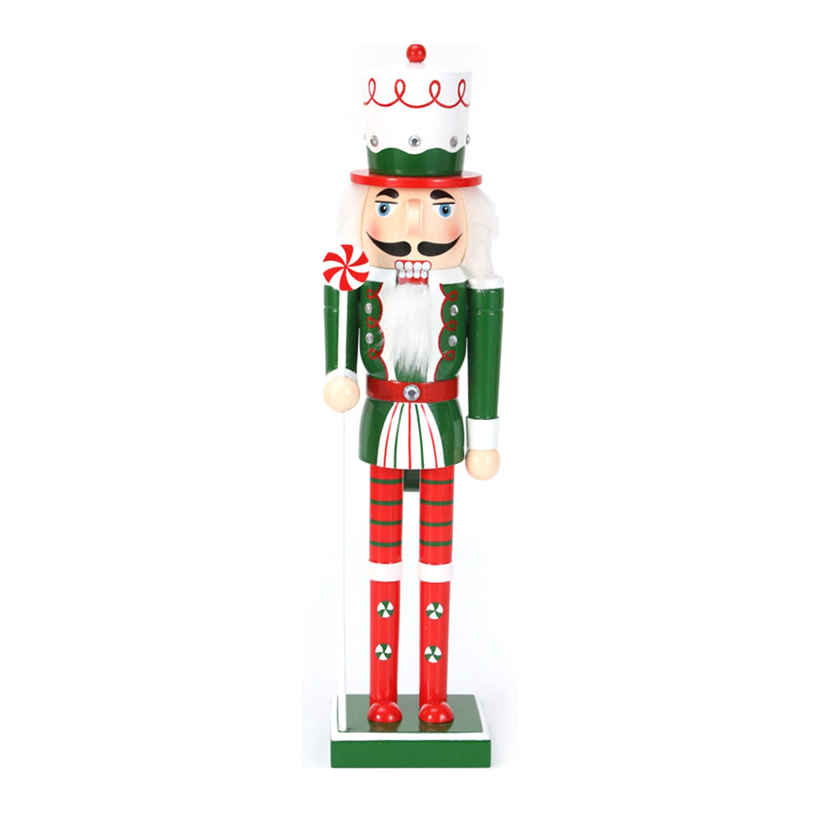 Buxuaaaa Christmas Ornaments Wooden Nutcrackers Standing Decorations for Christmas Tree Figures Puppet Gift Soldier Doll
